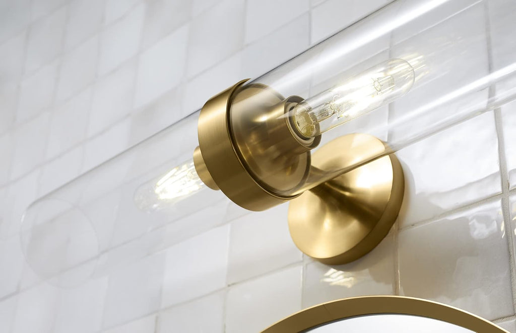 Kohler 27263-SC02-SNL Purist Bathroom Vanity Fixture, Wall Sconce Lighting, UL Listed, 2, Polished Nickel