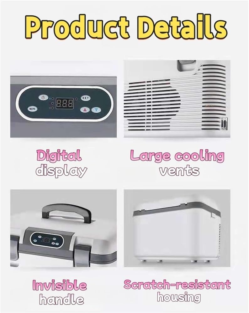 12 Volt Car Refrigerator, 20QT/19L Portable Electric Cooler/Warmer with 12 Volt DC &120V AC, -4℉-68℉ for Outdoor, Camping, RV, Truck