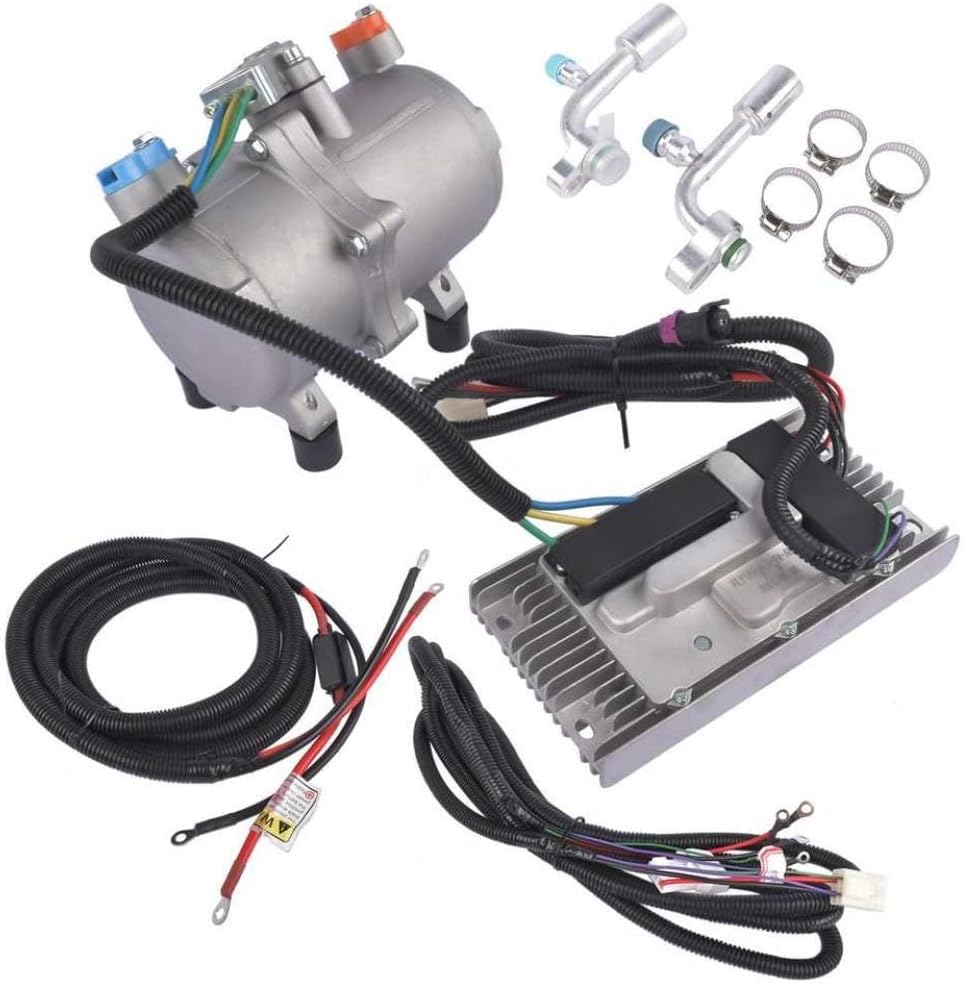 12V AC Compressor Compatible with RVs Vans Buses Compatible With Electric Air Conditioning Systems