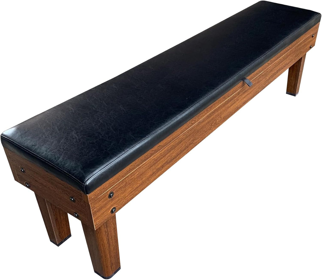 RACK Tuscany 6-Foot Storage Bench (Brown) – Billiard Organizer with Padded Seat