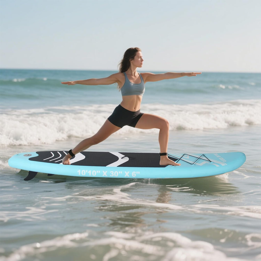 Inflatable Stand up Paddle Board, Extra Wide SUP, with Premium Paddleboard Accessories, Hand Pump, Backpack, Adult & Youth, for Yoga Fishing Paddling
