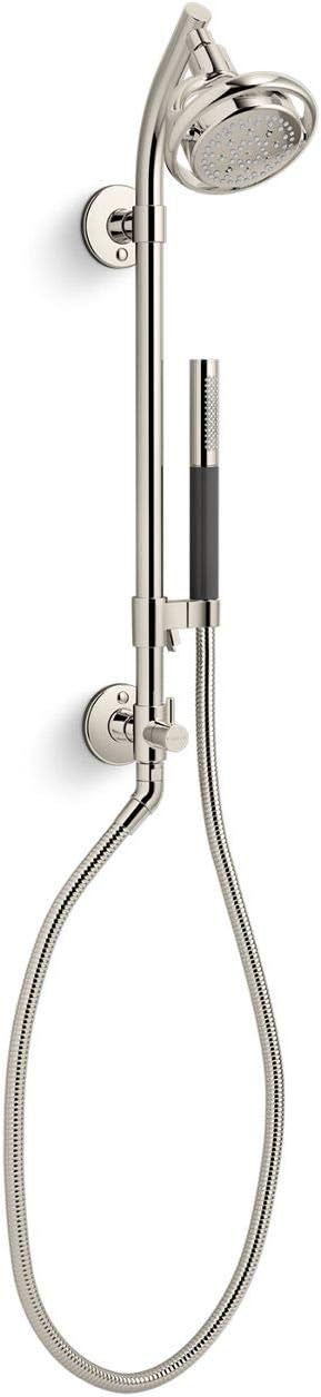 KOHLER 45906-CP HydroRail-S Shower Column for Showerhead and Handshower Functionality, Includes Slidebar Bracket for Handshower, One Size, Polished Chrome