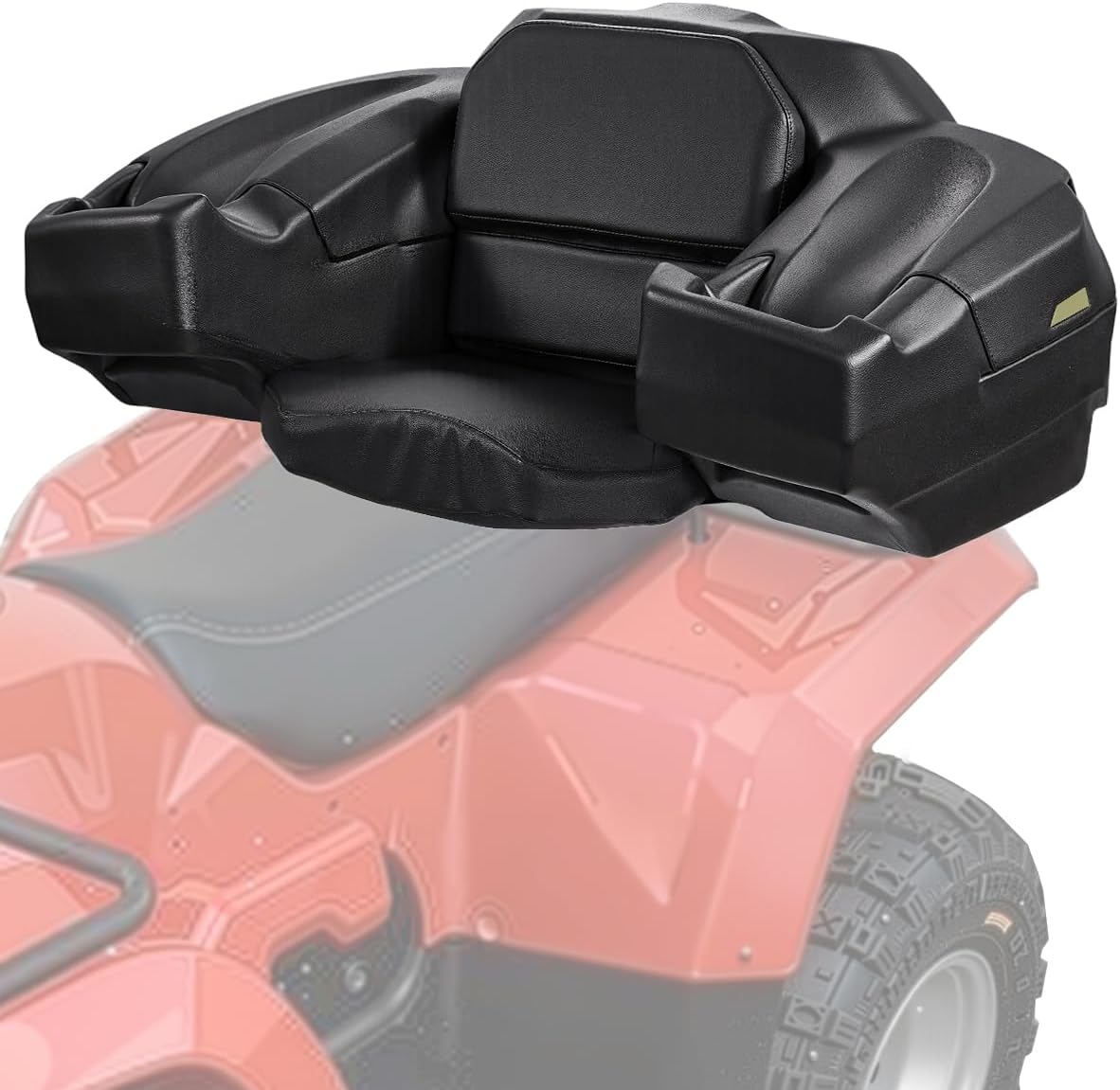 VEVOR ATV Rear Storage Box and Lounger, 95L ATV Cargo Box with Seat & Backrest, Waterproof LLDPE & Lockable Lounger Storage Box Fit Most ATVs with Rear Rack, Compatible with ATV, UTV, Can-Am Vehicles