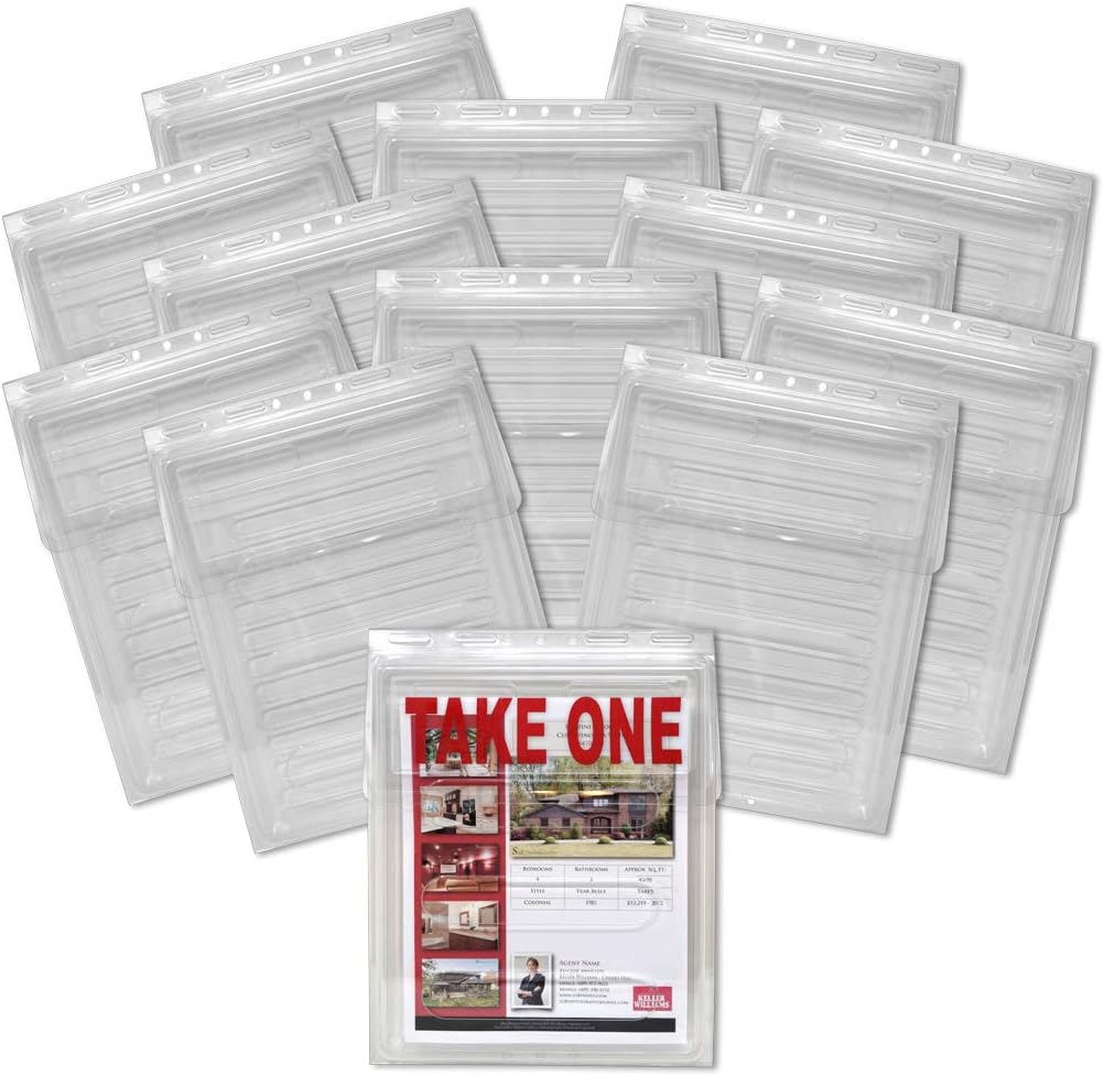 Mediz Outdoor Real Estate Brochure Box - Easy to Use Take One Document Holder Can Hold 200, 8.5 x 11 Documents, Flyers & Brochures or Other Outdoor Marketing Needs (12)