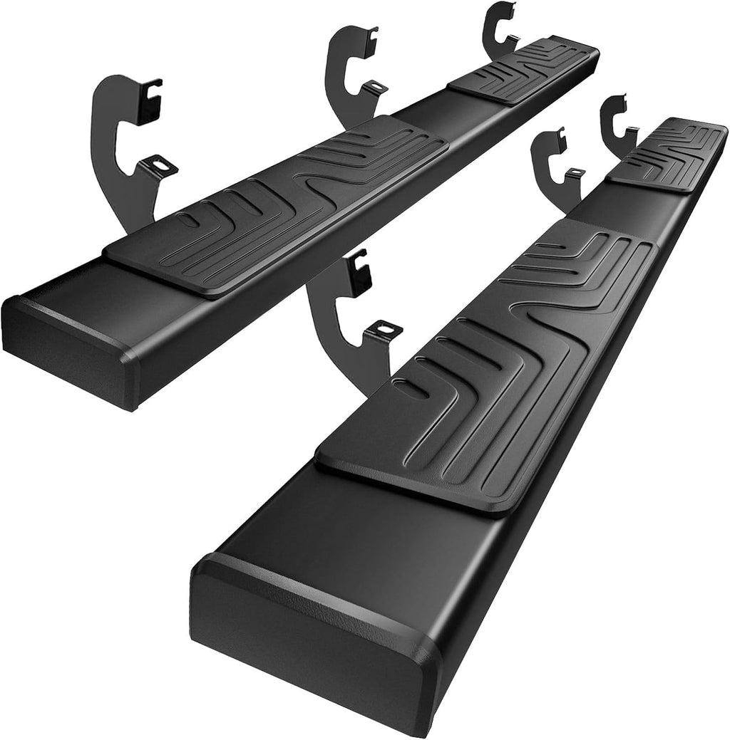 PZ 6.5' Rustproof Running Boards Side Steps Compatible with Chevy Silverado/GMC Sierra 1500 Double Cab 2019-2025,2020-2025 2500HD 3500HD,500LBS Anti-Slip Black Aluminum No Drill Truck Running Boards