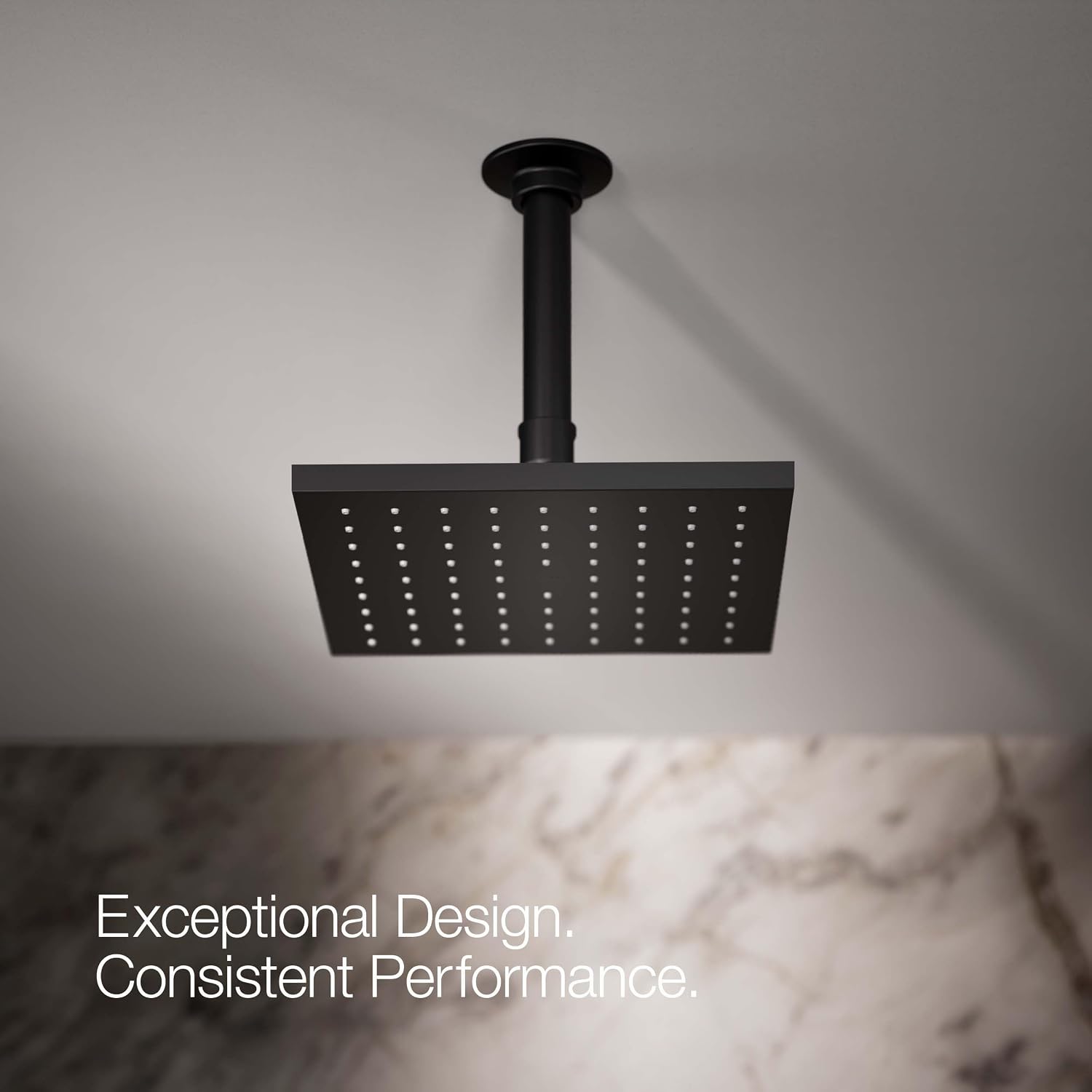 Kohler 13695-BL Contemporary Square 8' single-function rainhead, 2.5 gpm, Matte Black