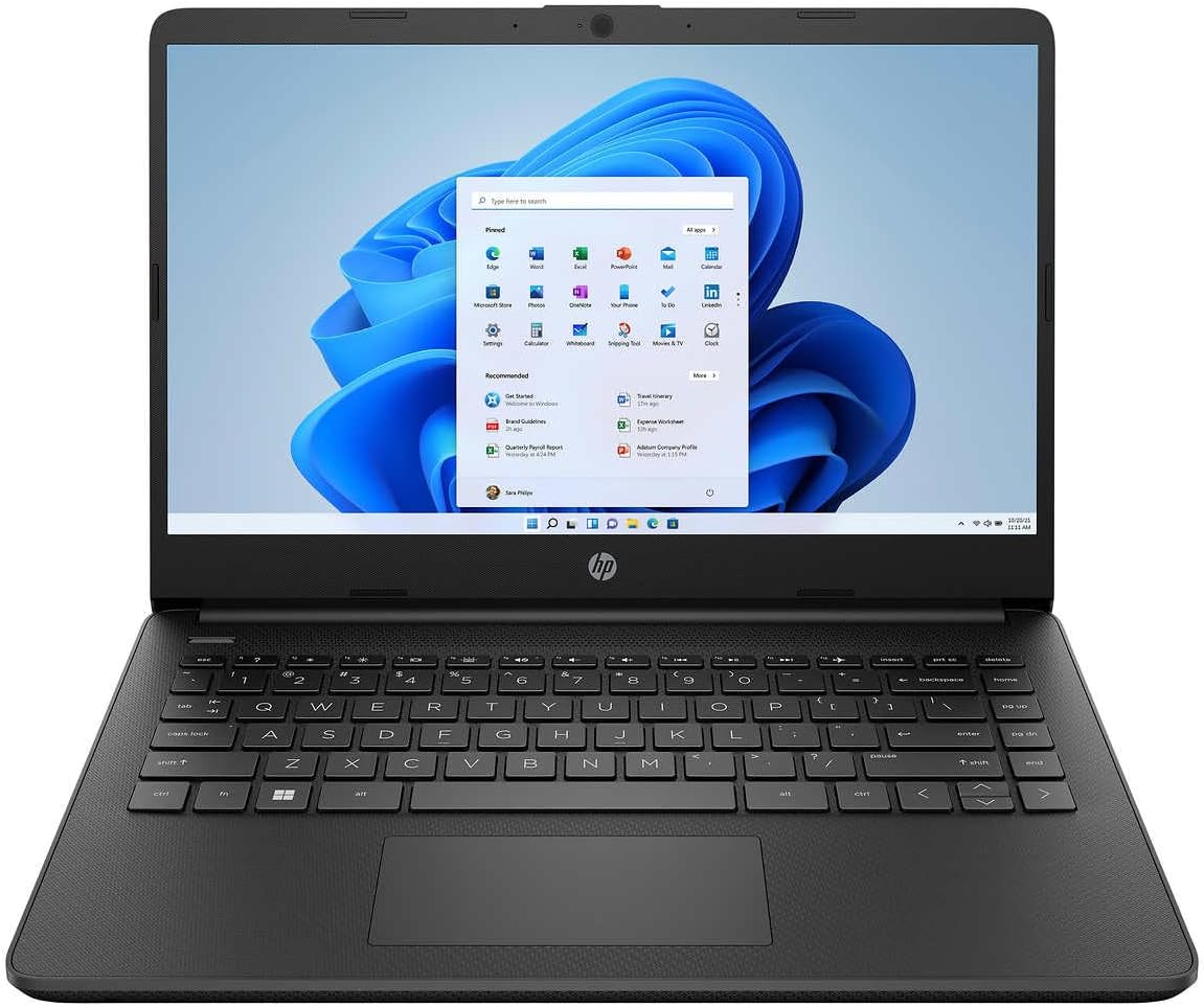 HP Laptop | 14-FQ100 | 14' 1366 x 768 Touchscreen LED-Backlit | AMD Ryzen 7 5700U 8-Core | 32GB DDR4 | 1TB SSD | Windows 11 Pro | Wi-Fi 5 - Bluetooth 5-720p HD Camera - Black