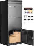 VEVOR Package Delivery Boxes for Outside, 47.2 in Mailbox for Parcel with Lock, Galvanized Steel Package Drop Box with Anti-Theft Design, Weather-Resistant Package Mailbox for Home and Office, Black