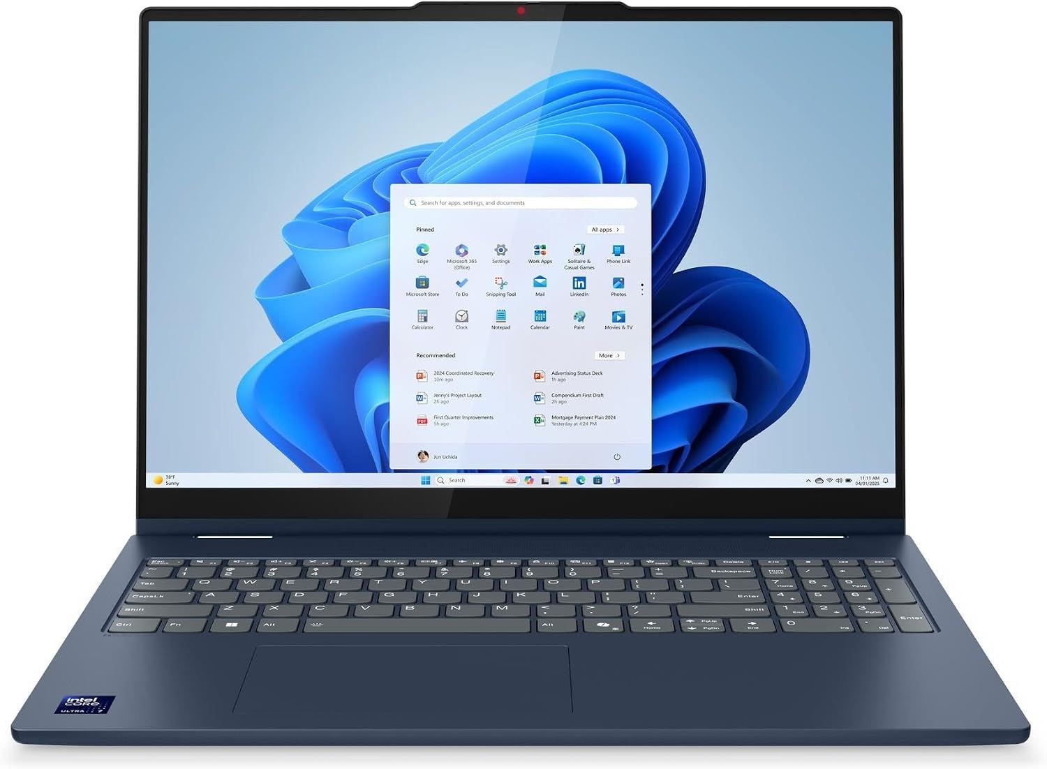 2025 Lenovo IdeaPad 5 2-in-1 16IAL10 Personal Laptop - 16' 1920x1200 Touchscreen - 12-Core Intel Ultra 7 255U - 16GB DDR5 SDRAM 1TB SSD - Intel Graphics - Wi-Fi 6 - Numeric Keypad - W11H - Cosmic Blue