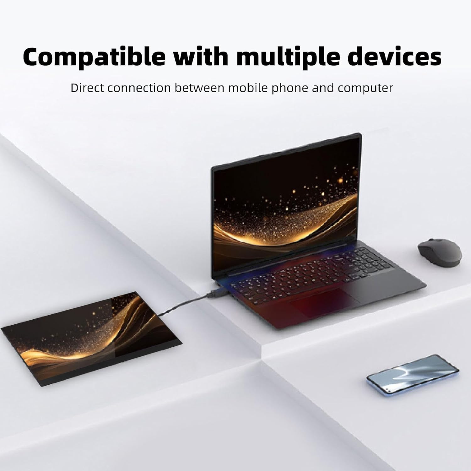 18.5in Computer Display, 1920X1080 120Hz Laptop Screen Extender with 2 Type C and Mini HD Display Ports, with Speakers, for Switch Gaming Consoles PC