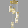 Gold Pendant Lighting Modern Pendant Light, Mini Crystal Chandeliers,Adjustable Pendant Light Fixture for Kitchen Island Dinning Room Corridor Bedroom(Gold 5-Light)