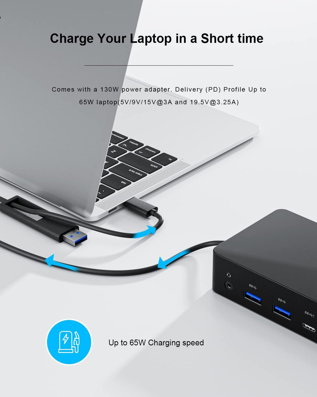 D6000 Universal Docking Station, USB 3.0 and USB C Single 5K or Triple 4K Display Docking Station with Two DisplayPort and HDMI for Windows and Mac (1HDMI, 2DP, 1Audio, 4USB3.0, 1USB C, 1Speaker Out)