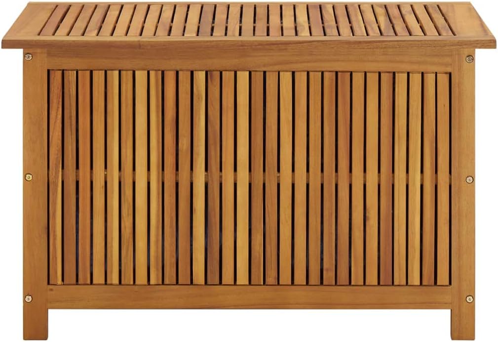 Solid Wood Patio Storage Box Outdoor Storage Bench, Solid Acacia Wood Deck Box, Wooden Outdoor Storage Organization Box with Liftable Top for Garden,Patio,Backyard, 35.4'x19.7'x22.8'