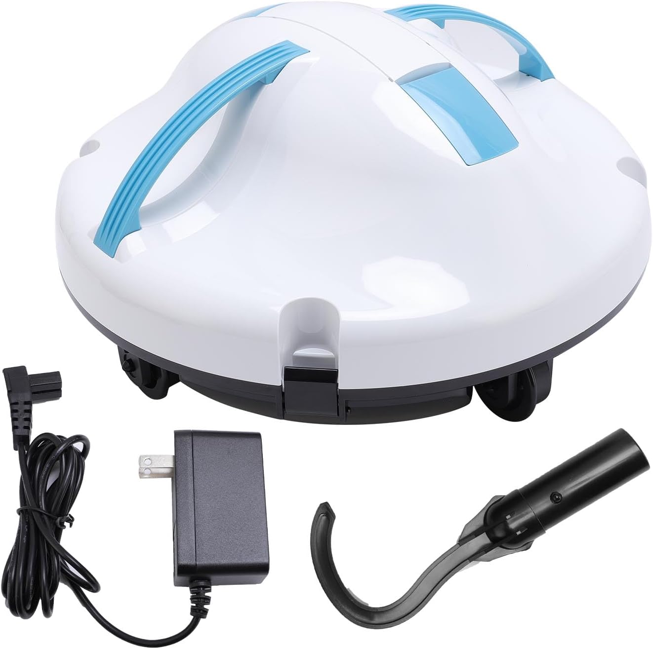 Robotic Pool Cleaner, 120 Minutes Runtime 100㎡ Cleaning Area Cordless Pool Vacuum, Portable Automatic Pool Vacuum Robot for Flat Above Ground Flat Pools, Inground Pools (US Plug)