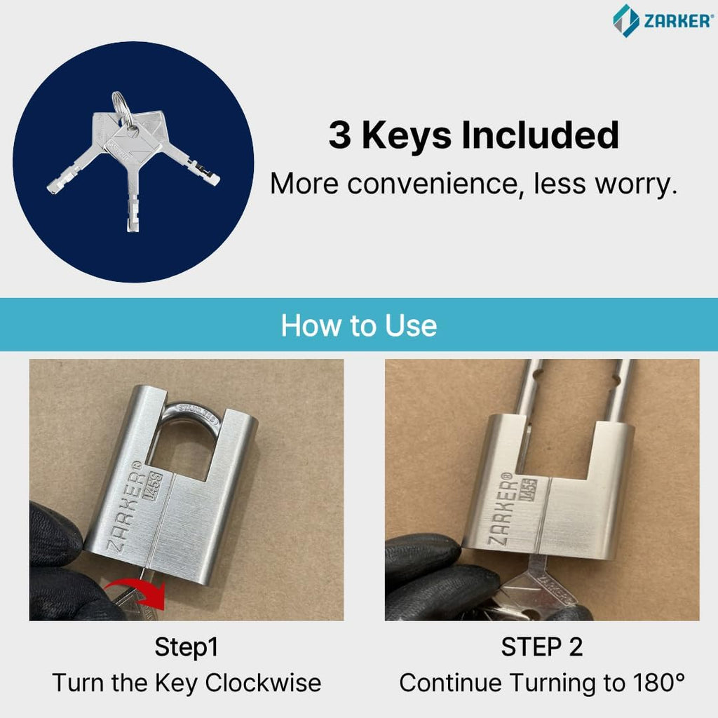 J45S keyed Alike Padlocks, Heavy Duty Stainless Steel Shackle Lock, 36 Keys, Waterproof and Rustproof Storage, Warehouses, Garage, Outdoors, 12-Pack