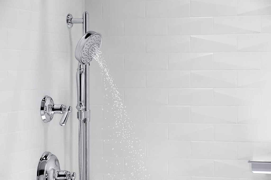 KOHLER 22163-CP Bancroft Multi-Function Handshower, Handheld Showerhead with 3 Spray Settings, 2.5 GPM, Polished Chrome