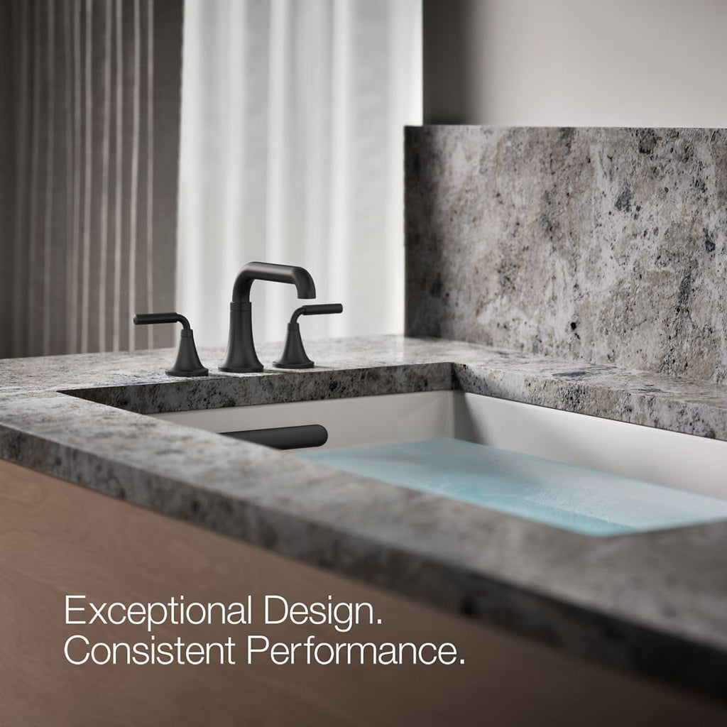Kohler T27417-4-BL Tone™ Deck-Mount Bath Faucet Trim, Matte Black