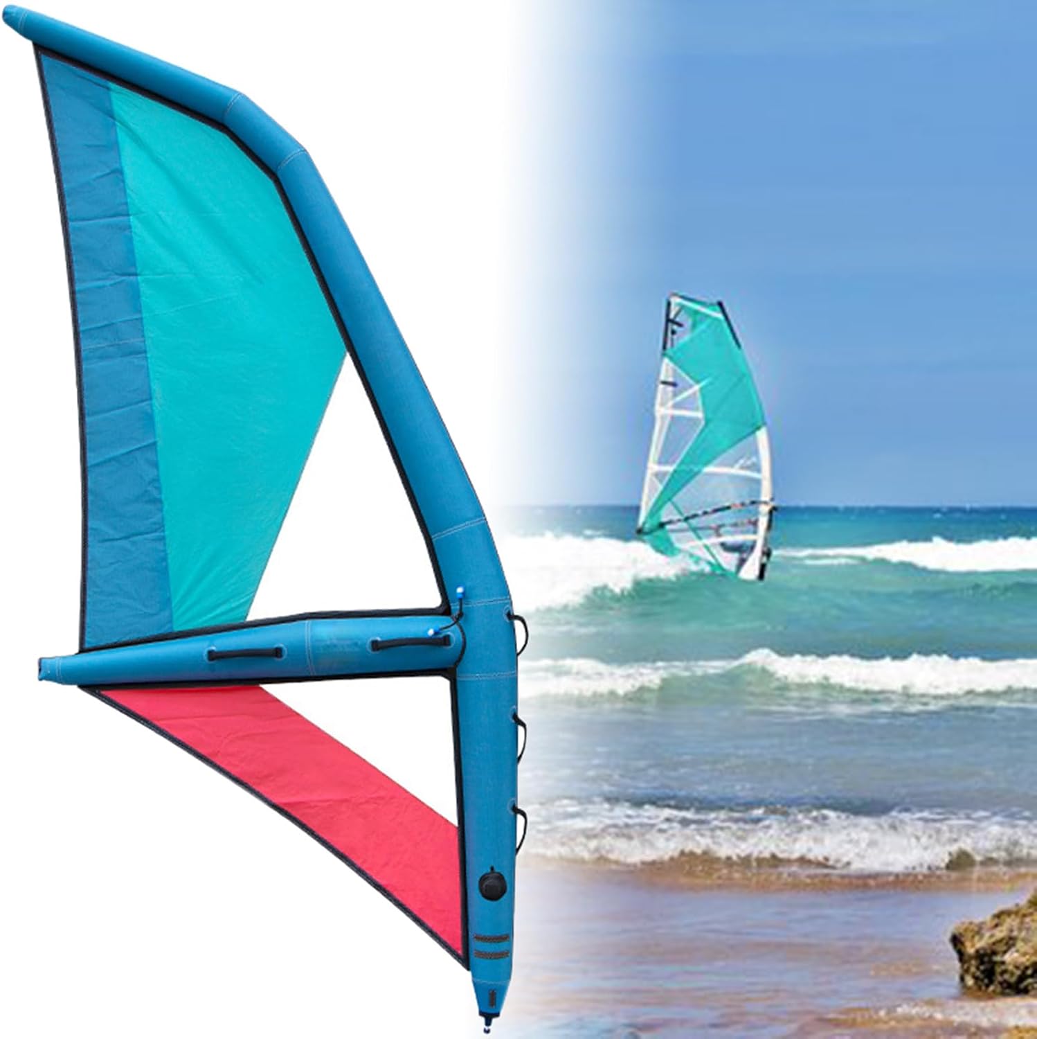 Professional Inflatable Paddle Board for Adults 14.27 * 6.17 ft, Freestanding Paddle Board, with Inflatable Sail, Base, Pump, Backpack