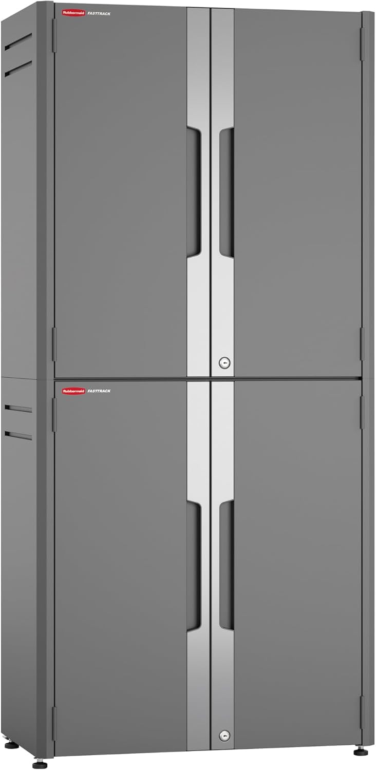 Rubbermaid FastTrack 2 -Door Tall Cabinet, Storage Cabinet, Garage Storage Systems, Garage Organization