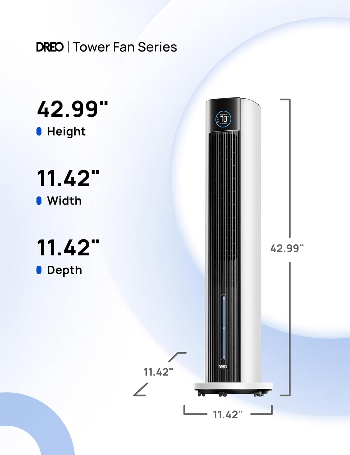 DREO Evaporative Air Swamp Cooler, 43' Cooling Fans that Blow Cold Air 2025 Upgraded, 85° Oscillating Floor Fan for Bedroom, Easy Cleaning, APP Control, Ice Packs, 4 Speeds & 4 Modes, 12H Timer, White