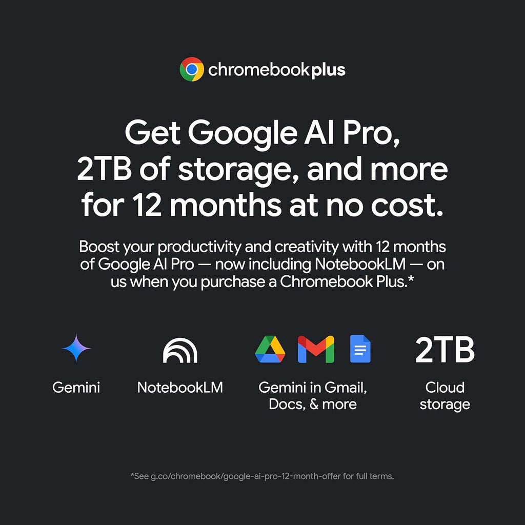 Acer Chromebook Plus 514 Laptop (14' FHD+ Touchscreen, Intel 8-Core i3-N355, 8GB RAM, 512GB SSD) Education, K12, Students & Business, 1080p Webcam, Backlit KB, Lightweight, Google AI, Chrome OS