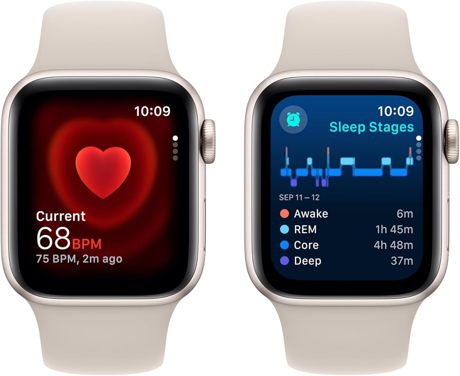 Apple Watch Series 7 (GPS + Cellular, 41MM) Silver Stainless Steel Case with Starlight Sport Band (Renewed)