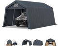 MFSTUDIO 13x22 Heavy Duty Carport, Outdoor Shades Portable Storage Shelter Garage with Rolled up Zipper Doors, Extra Large Car Canopy Tent with Roll-up Sidewalls for Boat Truck Party