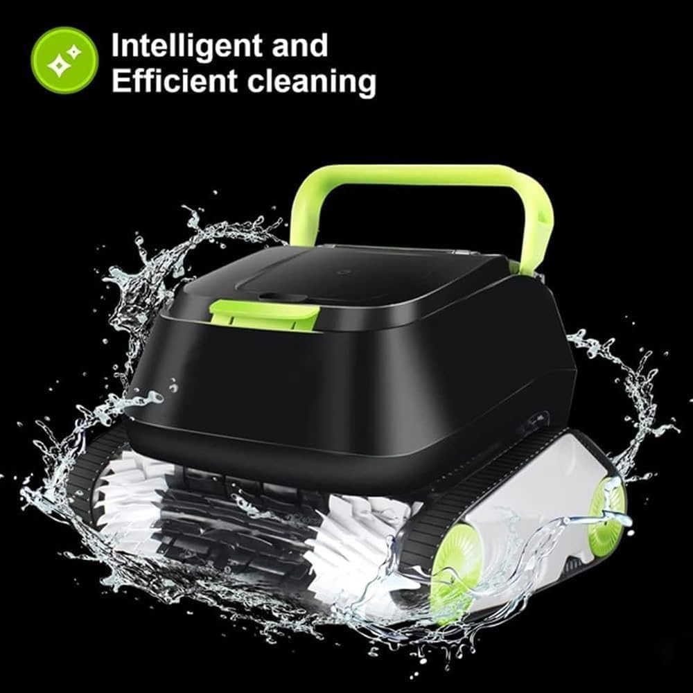 Cordless Robotic Pool Cleaner, Swimming Pool Sewage Suction Robot, Swimming Pool Fish Pond Cleaning Treatment Equipment with 180 Mins Running Time, for Above-Ground Pools Up to 24 * 12 m