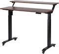 UNICOO Electric Height Adjustable 2-Tier Raising Desk with Wheels, Mobile Standing Desk with Monitor Stand, Ergonomic Adjustable Computer Table, Electric Standing Game Table for Home Office