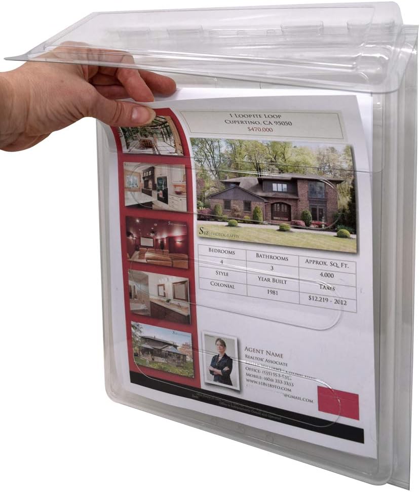 Mediz Outdoor Real Estate Brochure Box - Easy to Use Take One Document Holder Can Hold 200, 8.5 x 11 Documents, Flyers & Brochures or Other Outdoor Marketing Needs (12)