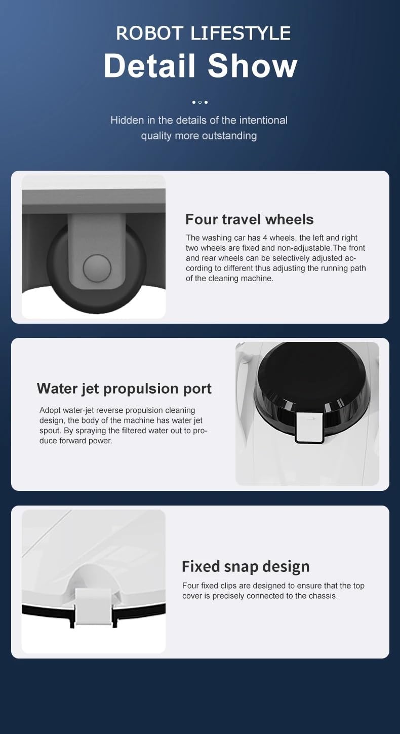 GOWE Robot Swimming Pool Cleaner Vacuum Cordless, Lithium Ion Battery 5000mAh, Max Cleaning Area 85m2, Automatic Home Appliance