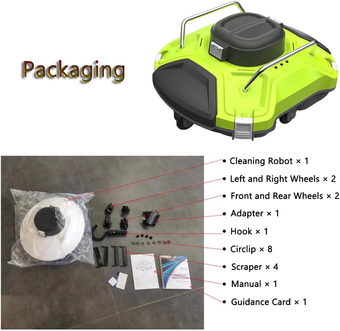 Automatic Robotic Pool Cleaner, Dual Motors Automatic Robot Leaf Cleaners for All Swimming Pool Cleaning Filter Clogged Low Battery Self Parking Function