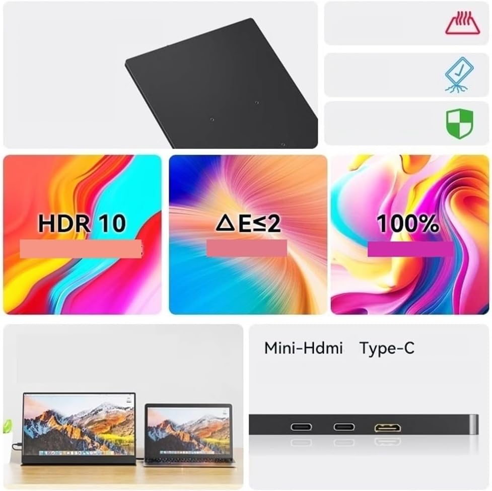Second Screen Touch Portable Monitor 15.6 Inch Full HD 1080p HDR10 Extended Screen Gaming