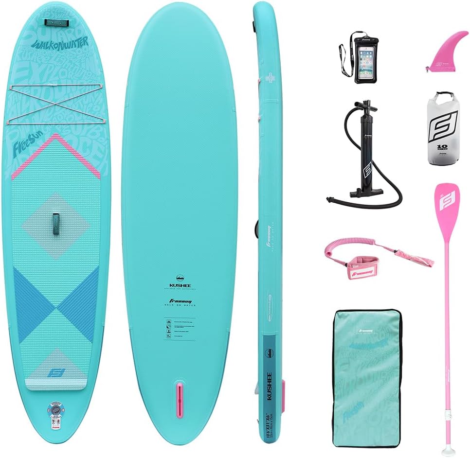 FREESUN KUSHEE 10'6' x 31' Inflatable Stand Up Paddle Board, All-Around iSUP for Beginners & Adults, Glue-Free Heat-Fusion Tech for Extra Durability, Stable Wide Nose, Lightweight Blow Up SUP
