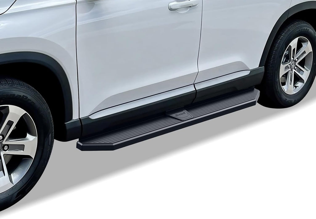 APS 6-inch (Black Stainless Steel Powder Coated Flat Style) Running Boards Side Bars Side Steps Compatible with Honda Pilot 2016-2022