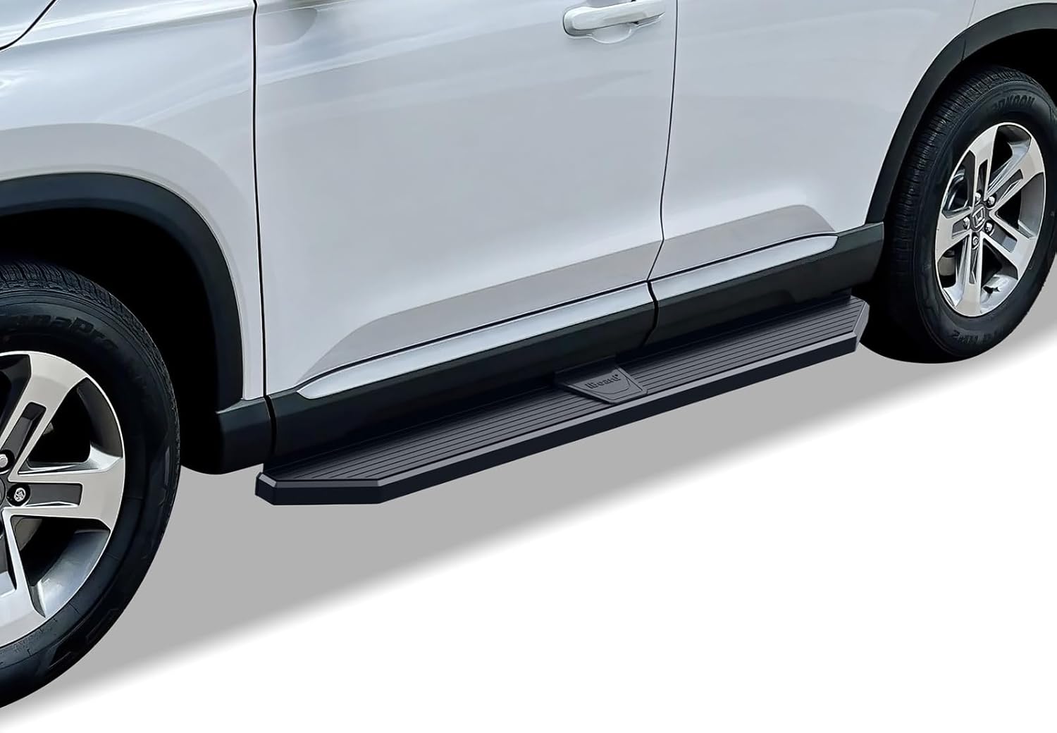 APS 6-inch (Black Stainless Steel Powder Coated Flat Style) Running Boards Side Bars Side Steps Compatible with Honda Pilot 2016-2022