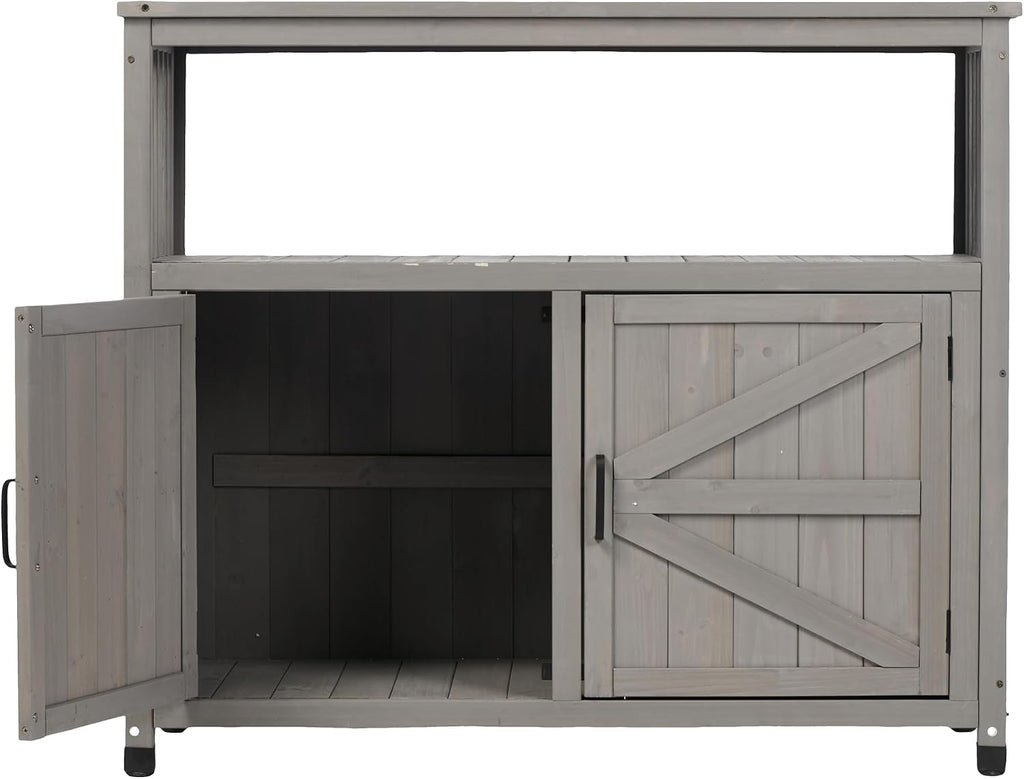 KEIKI 42 x 37 in Outdoor Storage Cabinet with 2 Doors Buffet Cabinet Sideboard Bar Table for Indoor