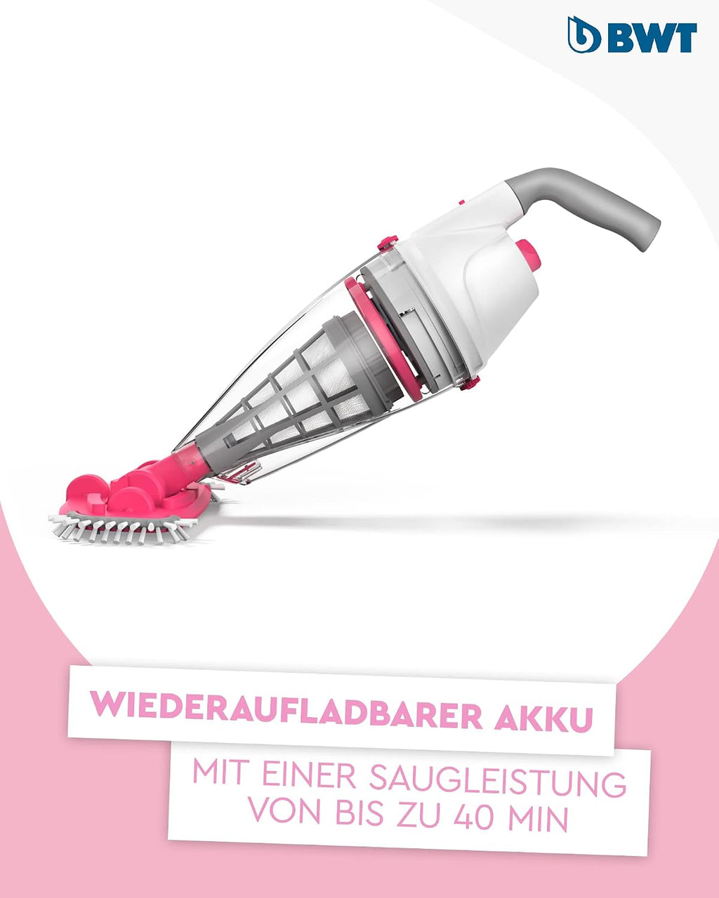 BWT BC50 pool vacuum cleaner | Effective cleaning of above-ground pools and pools up to 25 m³ | Cordless operation with maximum freedom of movement | High suction power
