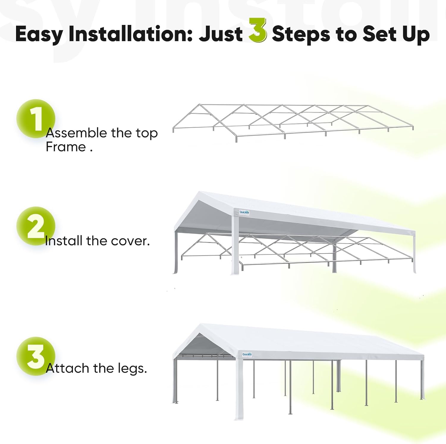 Quictent 20x30ft Party Tent Heavy Duty Outdoor Canopy Tent Carport Wedding Event Shelter BBQ Wedding Tents for Parties with Storage Bags(Mesh)