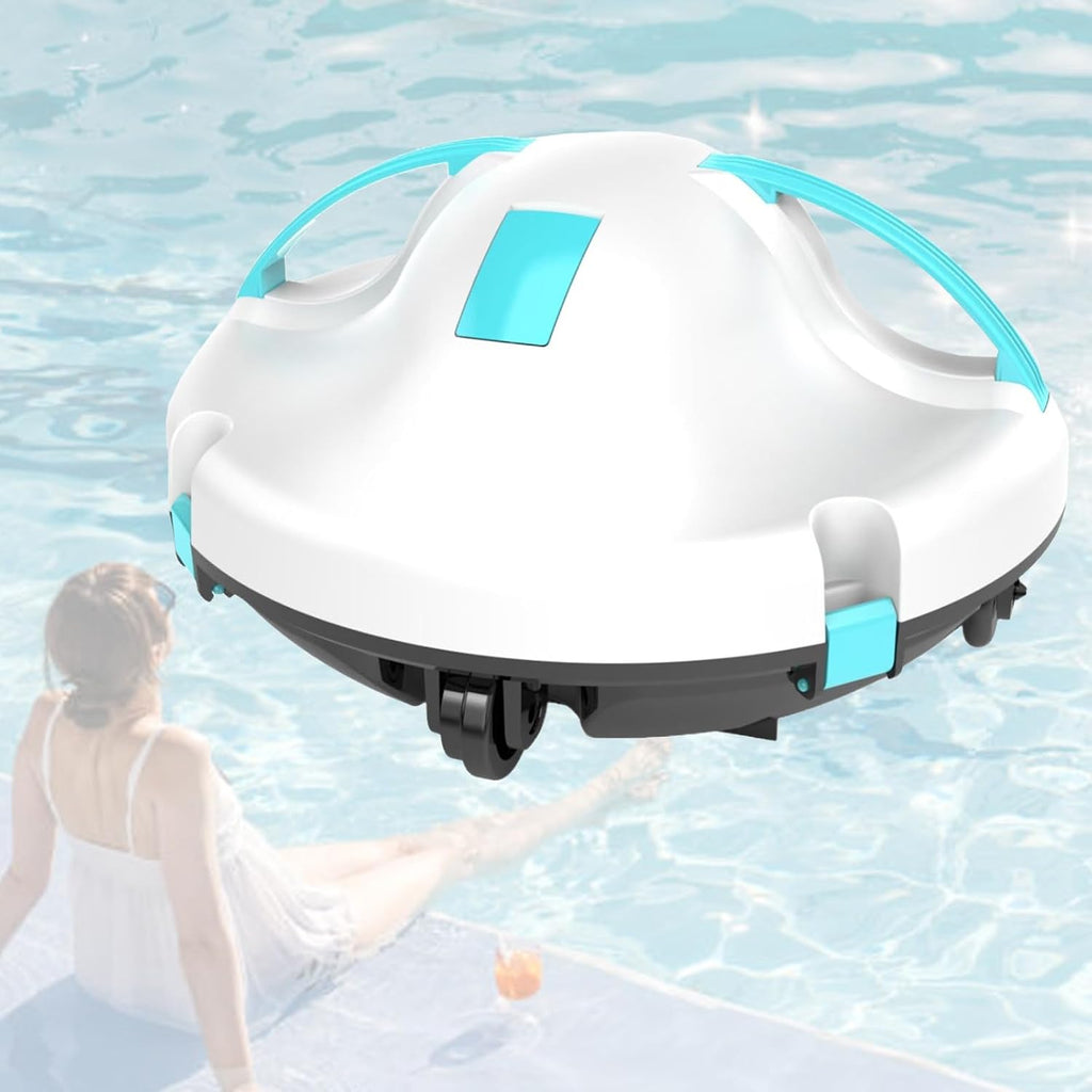 Professional Automatic Pool Cleaning Machine, Cordless Pool Vacuum Robot, with Dual Motor, 5200mAh Battery Self-Parking