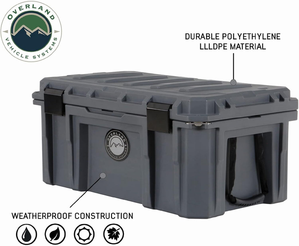 TrendsAuto D.B.S. 95 QT Dry Box Storage with Drain and Bottle Opener | Dark Grey | Waterproof Sealing | Heavy Duty Latches | 40100011 | Includes TrendsAuto Decal