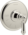 KOHLER K-T72769-4-SN Artifacts Thermostatic Valve Trim with Lever Handle, Vibrant Polished Nickel