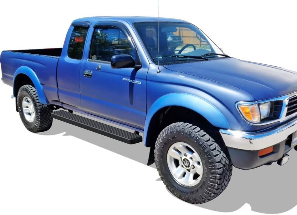 APS Running Boards 6 inches Matte Black Compatible with Toyota Tacoma 1995-2004 Extended Xtra Cab (4WD or Prerunner 2WD 4WD) Stainless Steel (Nerf Bars Side Steps Side Bars)