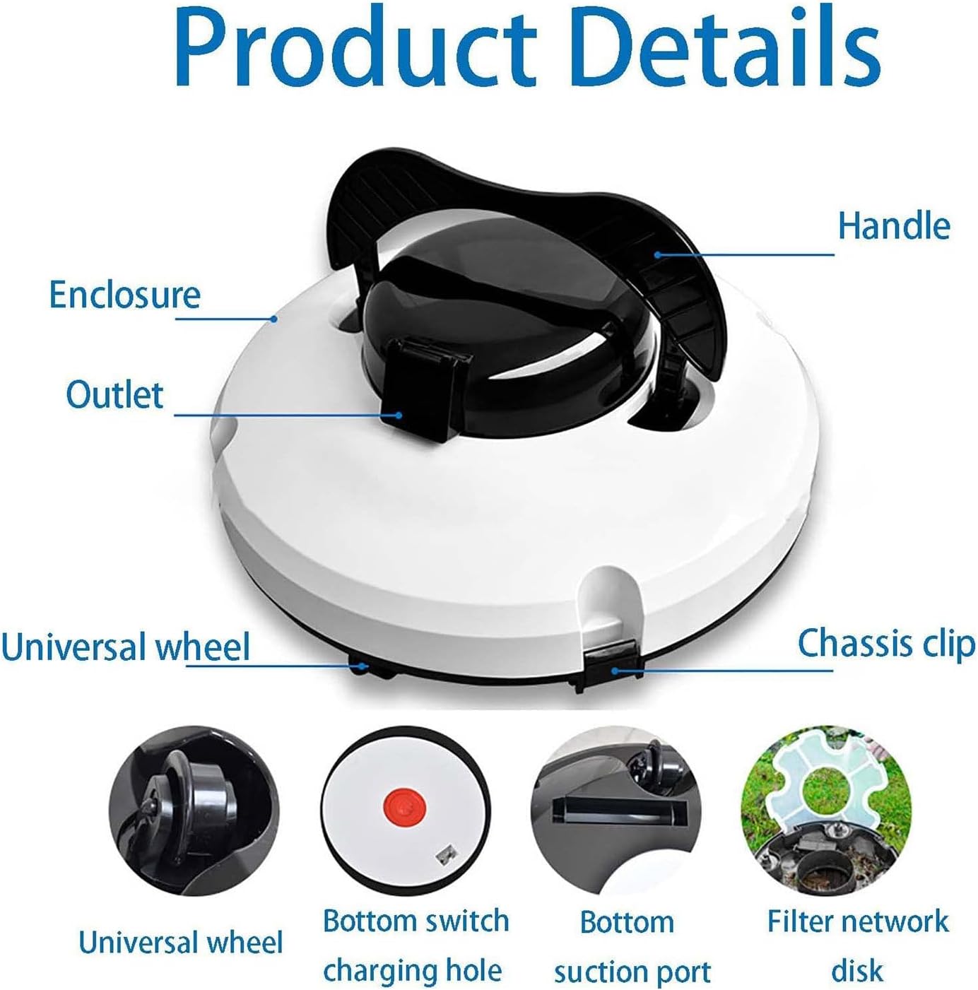 Cordless pool robot, fully automatic pool vacuum, 120 minutes powerful cleaning floor and wall vacuum, pool cleaner for pool cleaning, swimming pools
