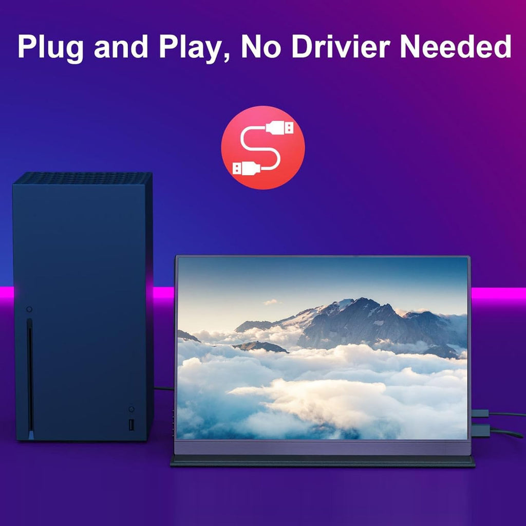 2.5K Portable Monitor, 16 2560x1600 HDR Laptop Monitor, USB C HDMI Computer Display, External Second Screen for Laptop PC for Box ONE for OS X