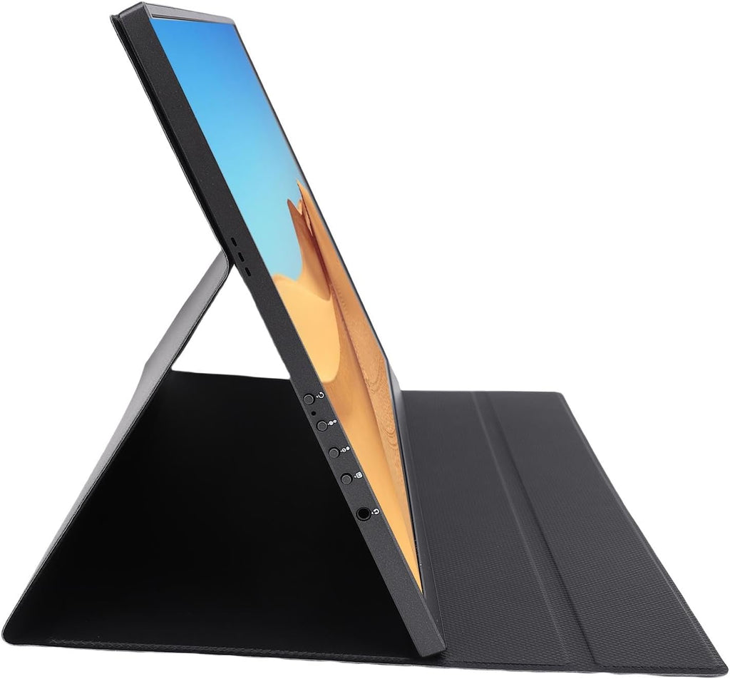 Yunseity 4K Portable Monitor, 16inch HD Laptop Screen Extender, HDMI USB C Travel External Display with Kickstand, Built in Dual Speaker, 120HZ High Refresh Gaming Monitor for PC Phone
