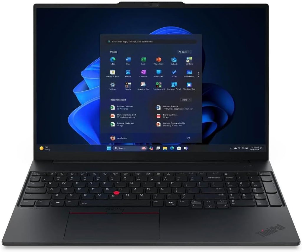 Lenovo ThinkPad E16 Gen 3 Business Laptop 16.0' Touchscreen WUXGA IPS 300 nits (Intel Ultra 5-225U 6-Core 2.00GHz, 64GB DDR5, 2TB PCIe SSD, Backlit KB, FP, Win11Pro) w/DKZ USB Port Expander