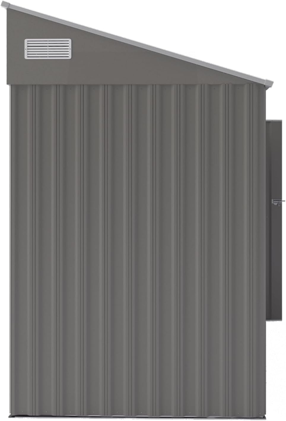 YOPTO 4×8 FT Outdoor Metal Storage Shed,Heavy-Duty Lean to Storage Shed with Lockable Single Side Hinge Door,Waterproof Metal Storage Tool House W/Sloping Roof,Air Vent&Protect Film,for Backyard,Gray