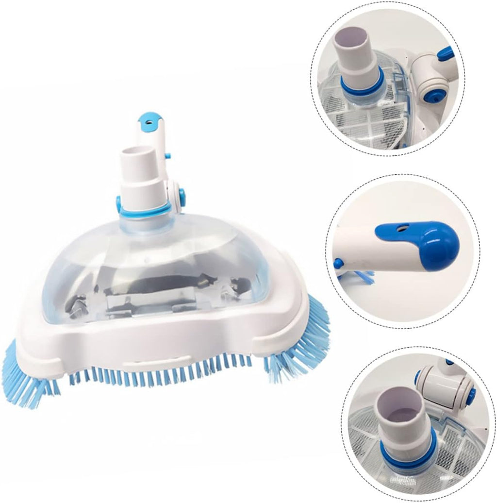 LIOOBO 2pcs Professional Swimming Pool Cleaning Sucker Clip Design Plastic Vacuum Brush Head for Inground and Above Ground Pools