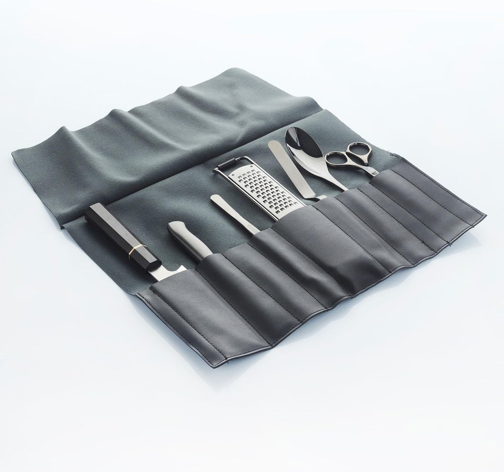Chef Frank Haasnoot Plating Kit | Utensil Set Premium | Black | 7 pcs of Kitchen Tools packed in a case | Culinary Set | Garnish Tweezers & Quenelle Spoons | Food Styling | Pastry & Cooking